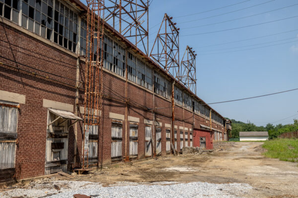 Exterior of the historic Lukens Steel Mill at the National Iron and Steel Heritage Museum in Coatesville PA