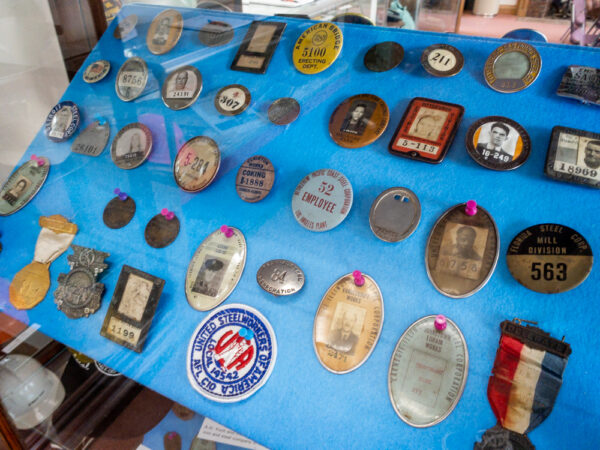 Lukens Steel id cards at the National Iron and Steel Heritage Museum in Coatesville PA