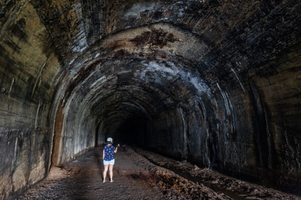 Inside the Brady Tunnel on the Armstrong Trail in East Brady Pennsylvania