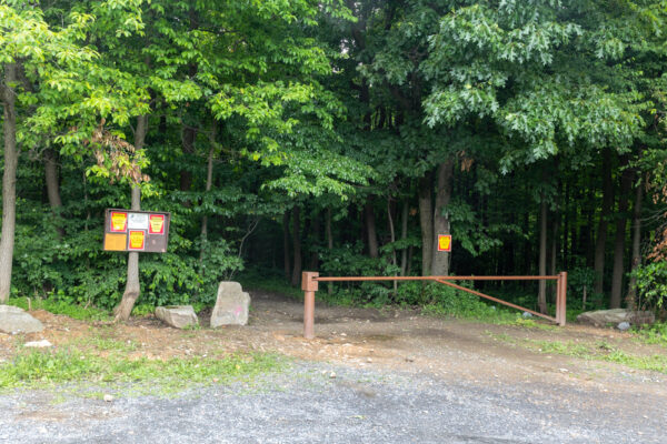 The trailhead for the hike to Bake Oven Knob on the Appalachian Trail in Pennsylvania