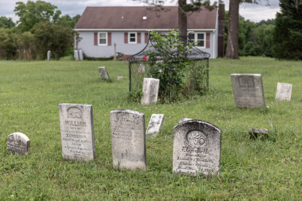 Looking over the graves in the Hooded Grave Cemetery in Catawissa PA