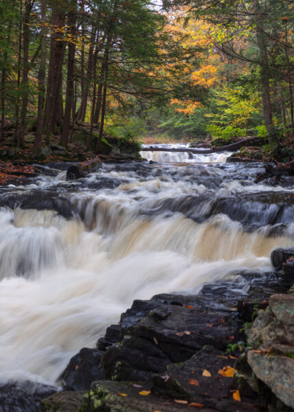 The upper part of Little Falls in Promised Land State Park in the Pocono Mountains