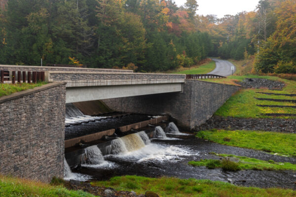 Lower Lake Dam in Promised Land State Park in Pike County Pennsylvania