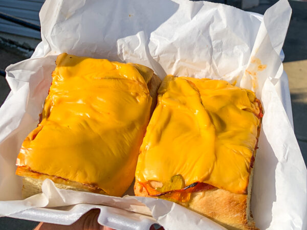 A close up of Altoona-Style Pizza