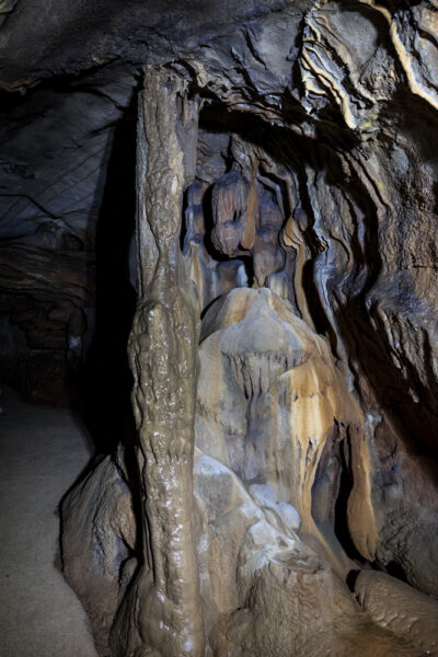 Giant cave formation in Black-Coffey Caverns near Mercersburg PA