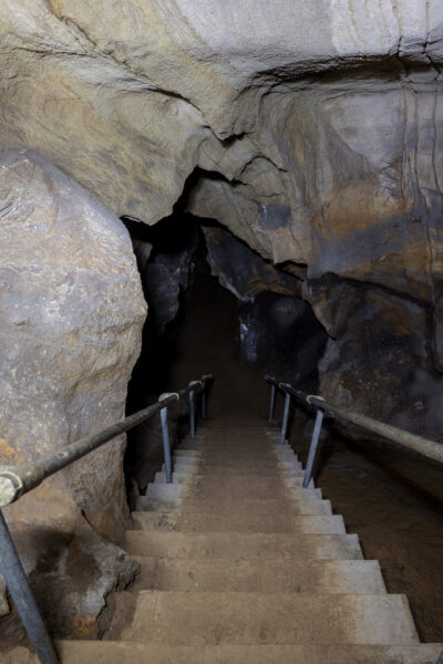 Staircase inside Black-Coffey Caverns in Franklin County PA