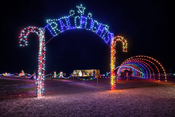 Sign marking the start of the Trail of Lights at Country Creek Farm in Chambersburg PA