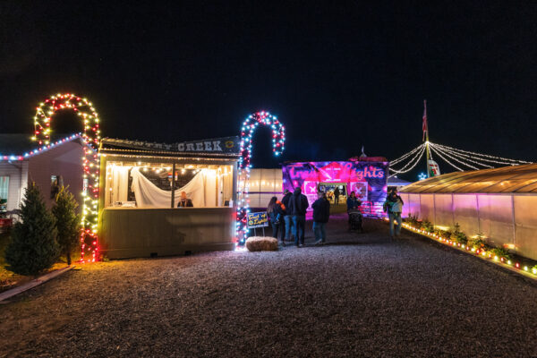The entrance to the Trail of Lights at Country Creek Produce Farm in Chambersburg PA