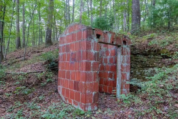 The dynamite shed along the Railroad Arch Trail in Buchanan State Forest in Fulton County PA