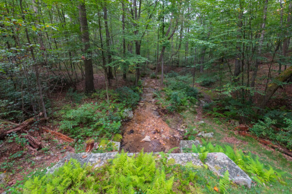 Looking down towards the outlet from the top of the South Pennsylvania Railroad Aqueduct