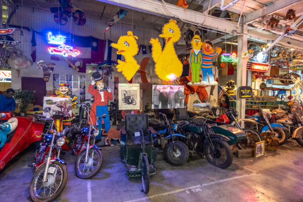 Motorcycles and Big Birds on display at the American Treasure Tour in Oaks PA