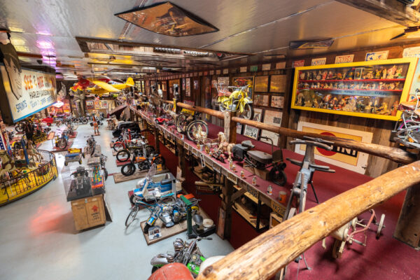 Looking out over the displays from the second floor of Bill's Bike Barn in Bloomsburg PA