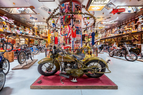 Vintage motorcycle on display at Bill's Old Bike Barn in Bloomsburg Pennsylvania