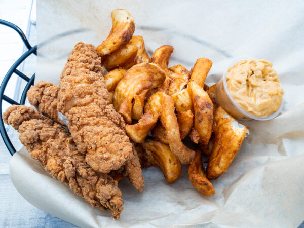 My chicken tender basket at Shy Bear Brewing in Lewistown Pennsylvania