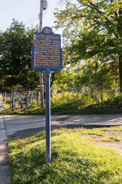 Westinghouse Atom Smasher Historical Marker near Pittsburgh PA