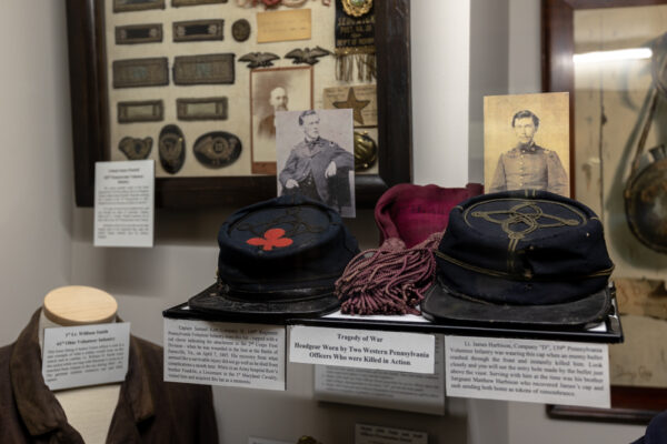 Civil War artifacts on display at the Soldiers and Sailors Museum in Pittsburgh PA