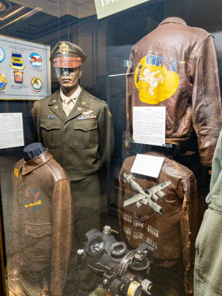 World War 2 items on display within the museum at the Soldiers and Sailors Memorial Hall in Pittsburgh PA