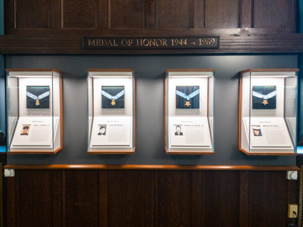 Medal of Honors on display at the Soldiers and Sailors Memorial Hall and Museum in Pittsburgh PA