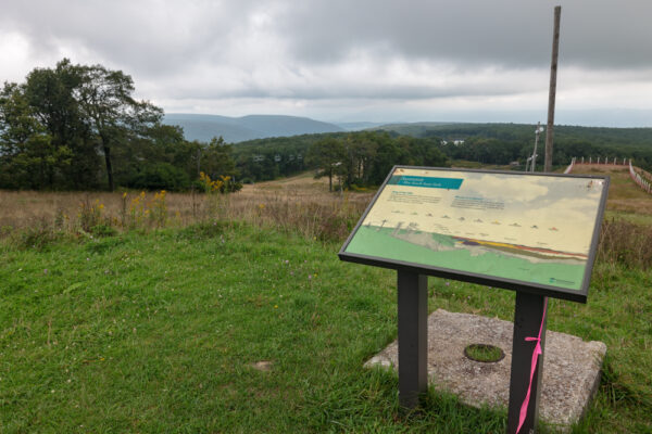 The sign marking the second-highest point in PA at Blue Knob.