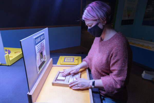 Woman at an exhibit at the Da Vinci Science Museum in the Lehigh Valley