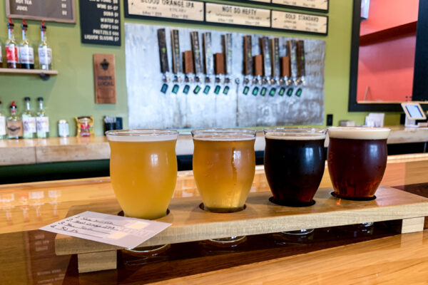 Flight of beer from one of the breweries in Altoona, PA