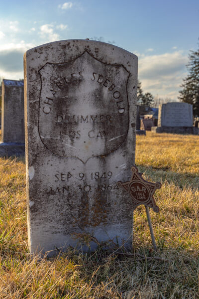 Civil War drummer boy grave in the Old Public Graveyard in Carlisle PA