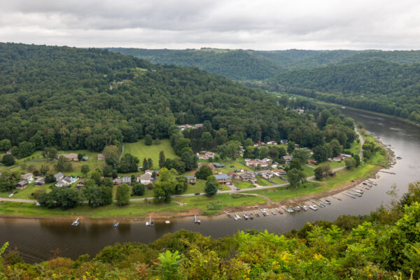 A portion of the view from Brady's Bend Overlook in East Brady PA