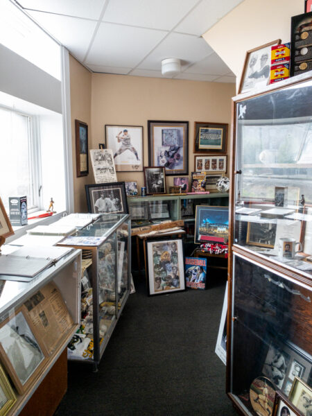 Displays inside the Honus Wagner Museum in Carnegie PA