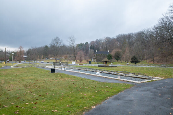 Looking out over the Li'l-Le-Hi Trout Nursery in the Lehigh Valley