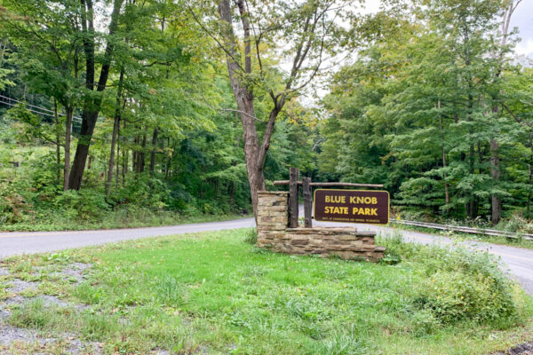 Sign for Blue Knob State Park in Bedford County, PA