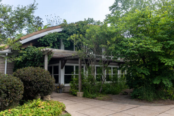 The exterior of the Andrew J Conner Nature Center at Asbury Woods in Erie PA