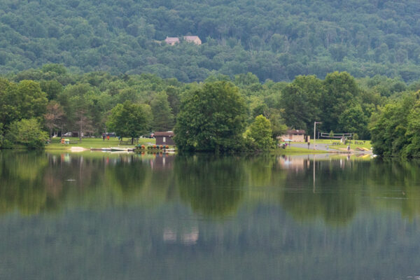 The dock at Memorial Lake in Fort Indiantown Gap PA