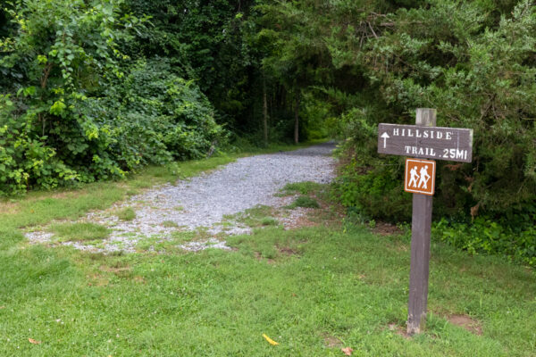 Trailhead in Memorial Lake State Park in Lebanon County Pennsylvania
