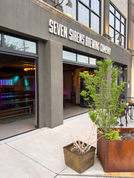 The exterior of Seven Sirens Brewing in the Lehigh Valley of PA