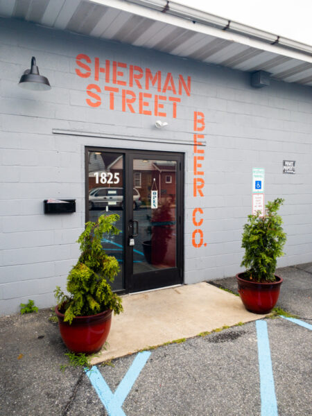 The entrance to Sherman Street Brewing in Allentown PA