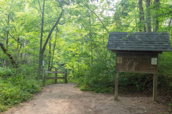 Sign at the entrance to Tytoona Cave in Blair County PA