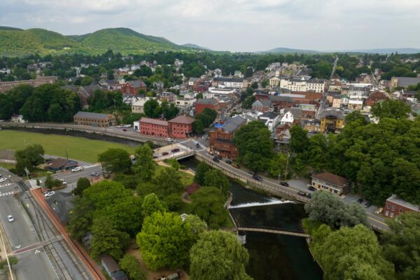 Drone photo of Bellefonte and Talleyrand Park in Pennsylvania