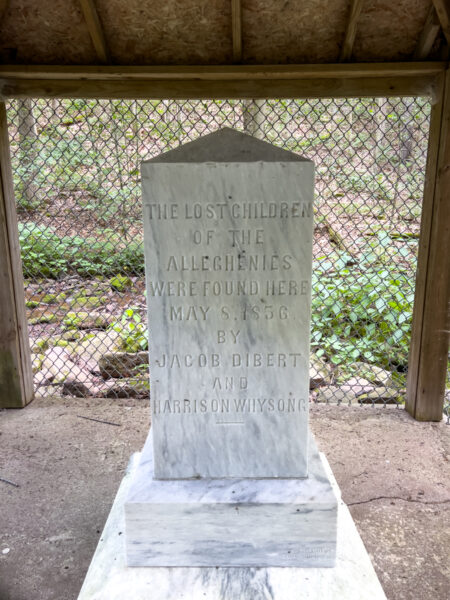 A close look at the Lost Children of the Alleghenies Monument in Bedford County Pennsylvania