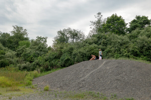 People searching for fossils at the Montour Preserve Fossil Pit