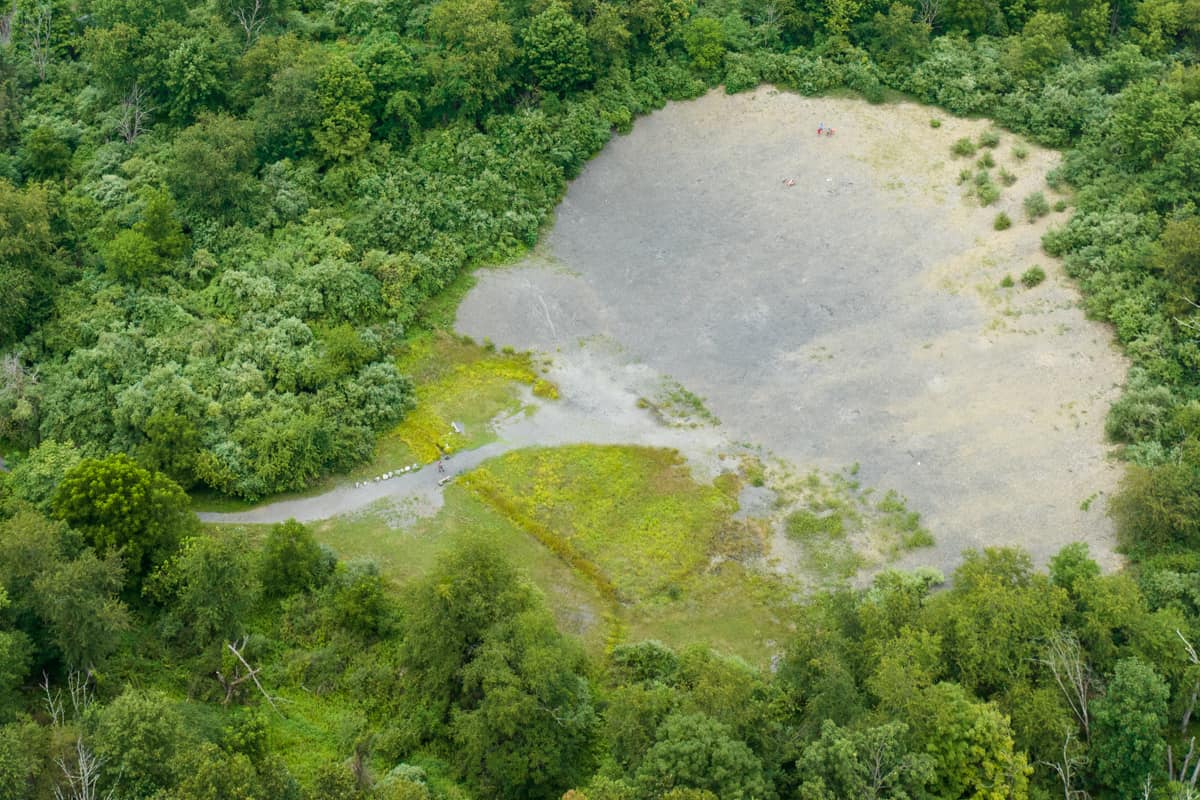 The Montour Preserve Fossil Pit from above