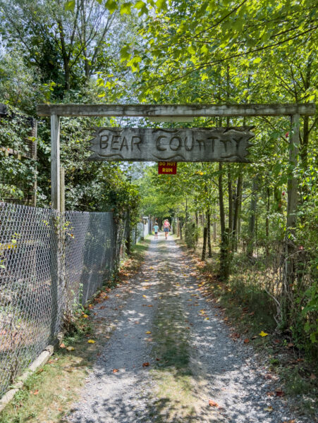 People walking on a trail at T&Ds Cats of the World in Snyder County PA