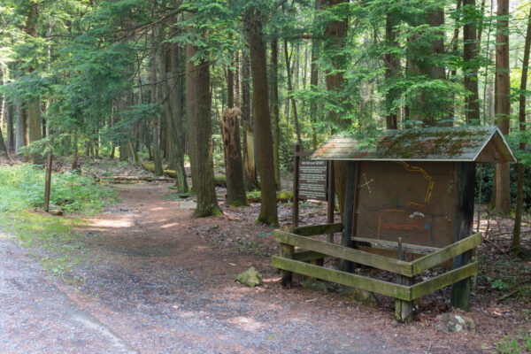The Trailhead for the Alan Seeger Natural Area in Rothrock State Forest