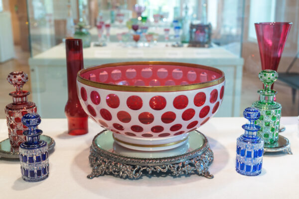 A beautiful punchbowl made by Christian Dorflinger at the Dorflinger Factory Museum in the Poconos