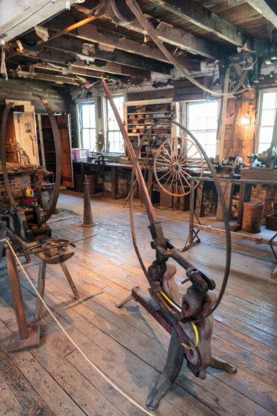 Tools inside the workshop at the Buggy Museum in Mifflinburg PA