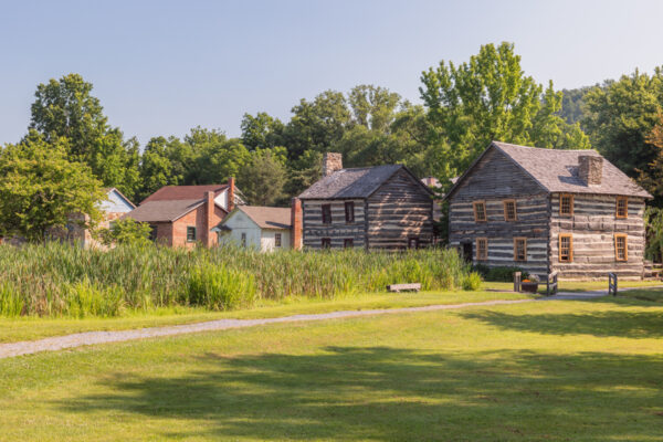 Historic homes in Old Bedford Village in Pennsylvania