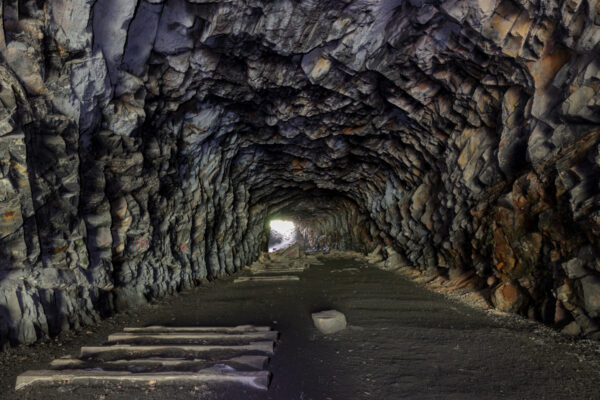 Inside the Turn Hole Tunnel in Lehigh Gorge State Park