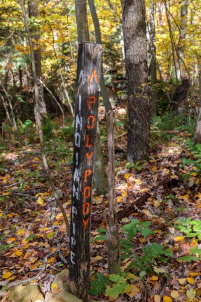Trail sign post in the Todd Nature Reserve in Butler County PA