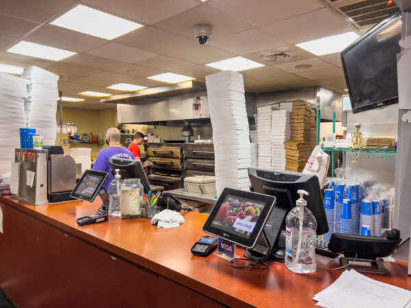 The order counter at Beto's Pizza in Pittsburgh Pennsylvania