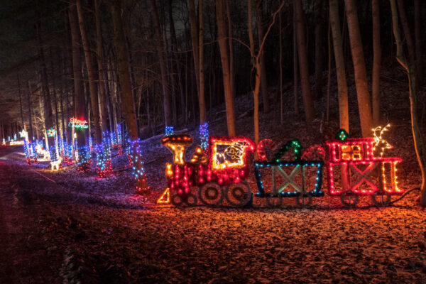 Christmas light displays in Clinton Community Park in Allegheny County PA