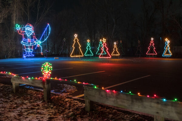 Santa light display at the Clinton Christmas Light Up Celebration near Pittsburgh PA